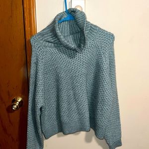 Never work - cropped waffle sweater
